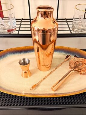 VonShef Rose Gold/Copper Cocktail Shaker Set